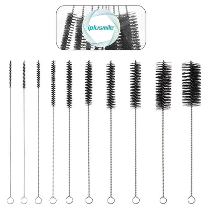 Straw Cleaning Brush Set of 10, Nylon Bristles on Stainless Wire Handles - Image 3