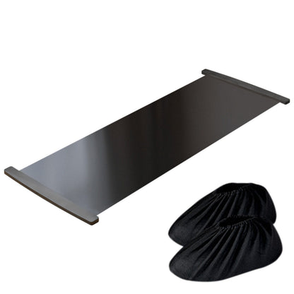 Slide Board Training Mat with End Stops and Shoe Covers for Lateral Work