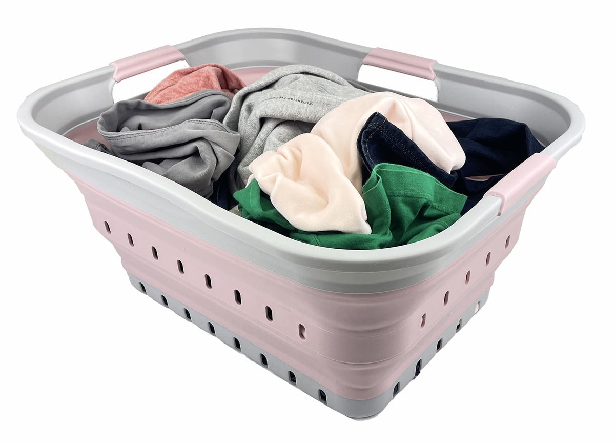 Collapsible Laundry Basket, 42 L Pop-Up Tub That Folds to 2.7 inches - Image 3