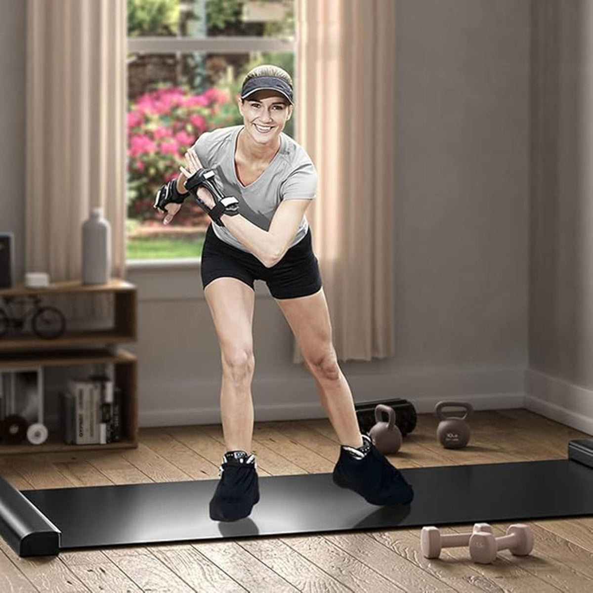 Slide Board Training Mat with End Stops and Shoe Covers for Lateral Work - Image 3
