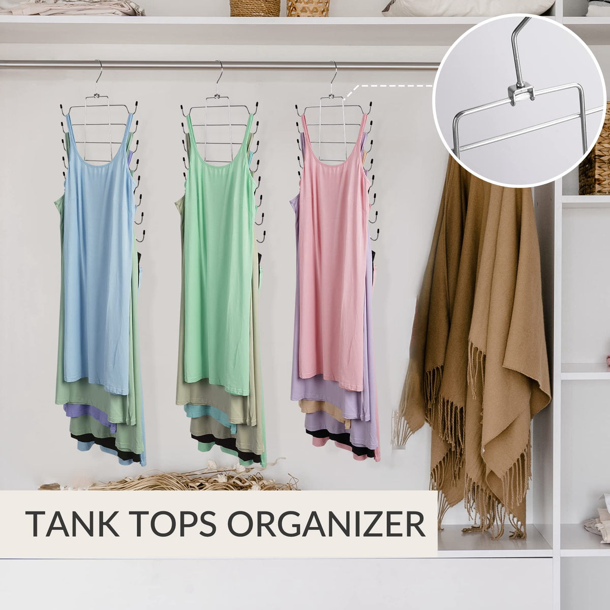 8 Layer Metal Tank Top and Bra Hanger, Vertical Space-Saving Closet Organiser - Image 5