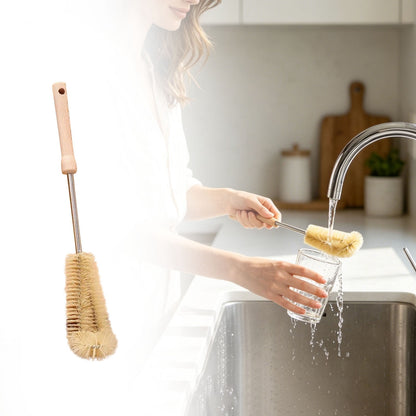 15 inch Wooden Bottle Cleaning Brush with Soft Non-Scratch Head - Image 2
