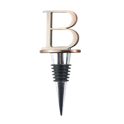 Alphabet Bottle Stopper in Alloy Metal, Reusable Letter Topper 4 inches Tall