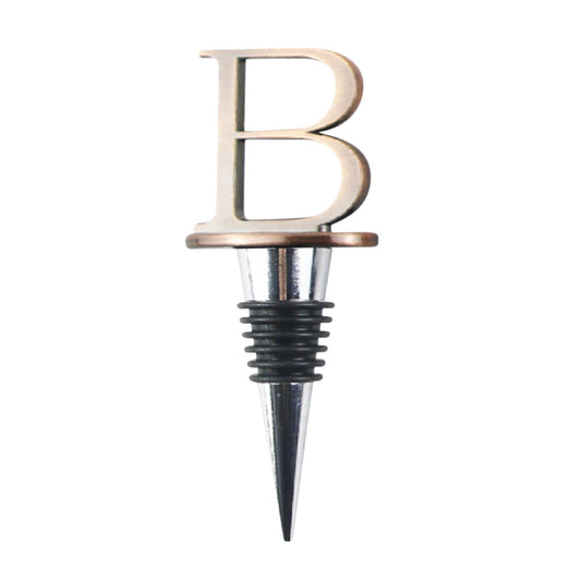 Alphabet Bottle Stopper in Alloy Metal, Reusable Letter Topper 4 inches Tall