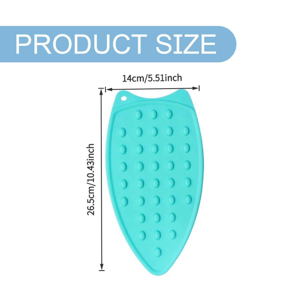 Silicone Ironing Mat and Hot Iron Rest in Turquoise Green, 10.4 x 5.5 inches - Image 3