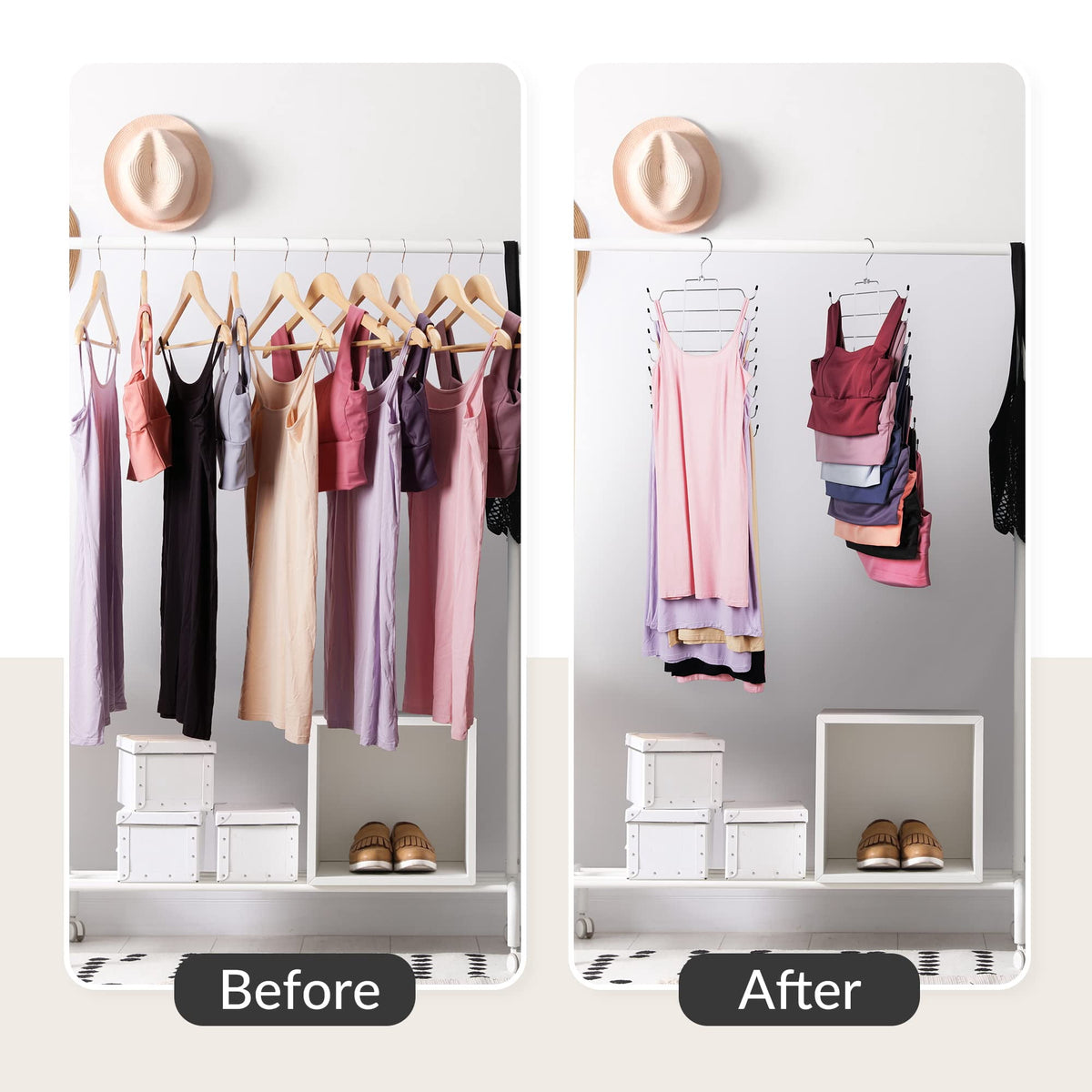 8 Layer Metal Tank Top and Bra Hanger, Vertical Space-Saving Closet Organiser - Image 3