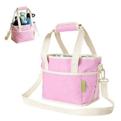 Insulated Drink Carrier for Four Cups, Collapsible Caddy with Shoulder Strap - Image 2