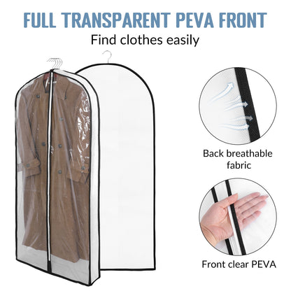 60 inch Hanging Garment Bags, 2 Pack Clear Covers with 4 inch Gusset - Image 5