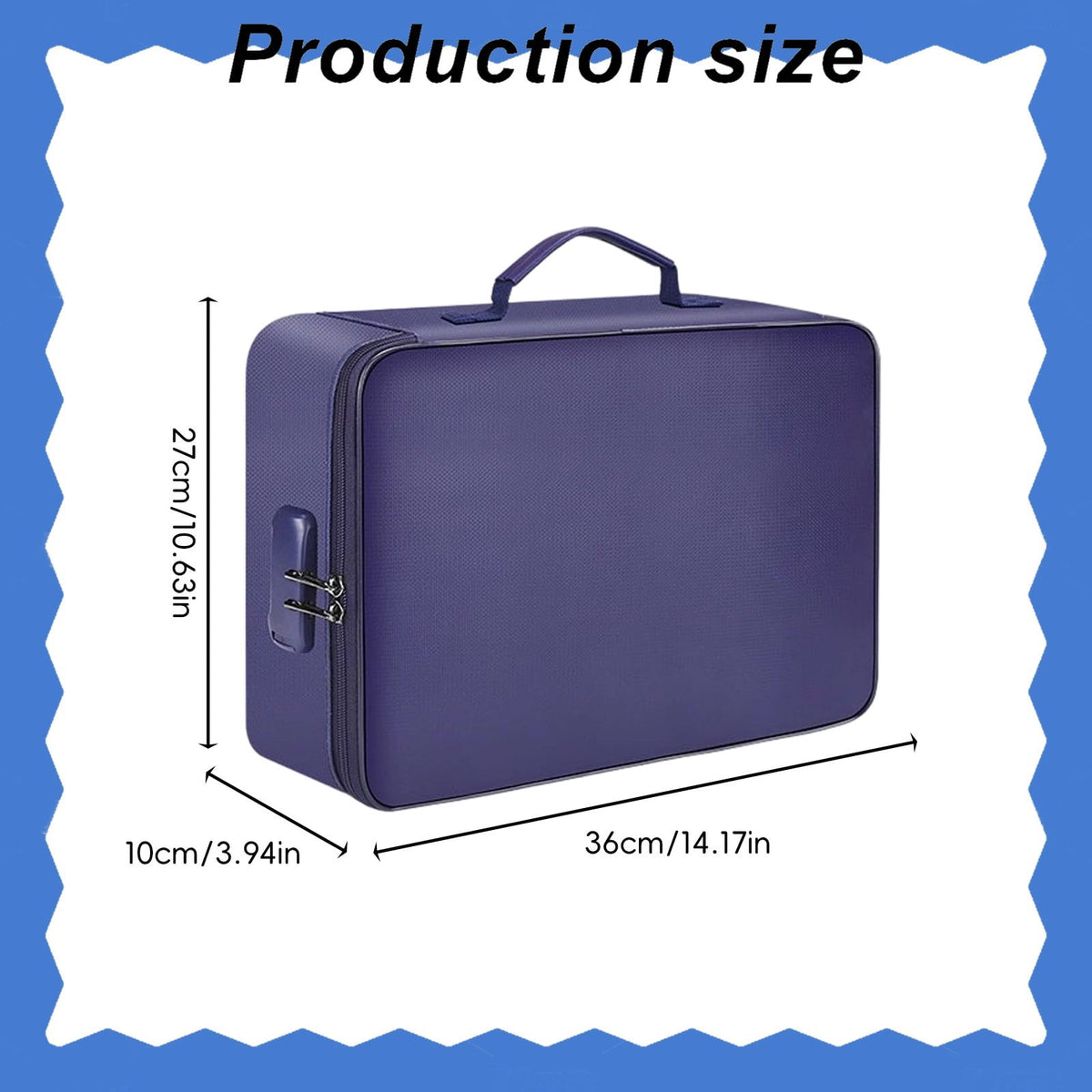 Fireproof Document Bag with Combination Lock, 3 Layer Water-Resistant File Case - Image 3