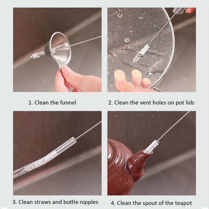 Straw Cleaning Brushes, 2 Piece Set with Bendable Wire and Hanging Loops - Image 5