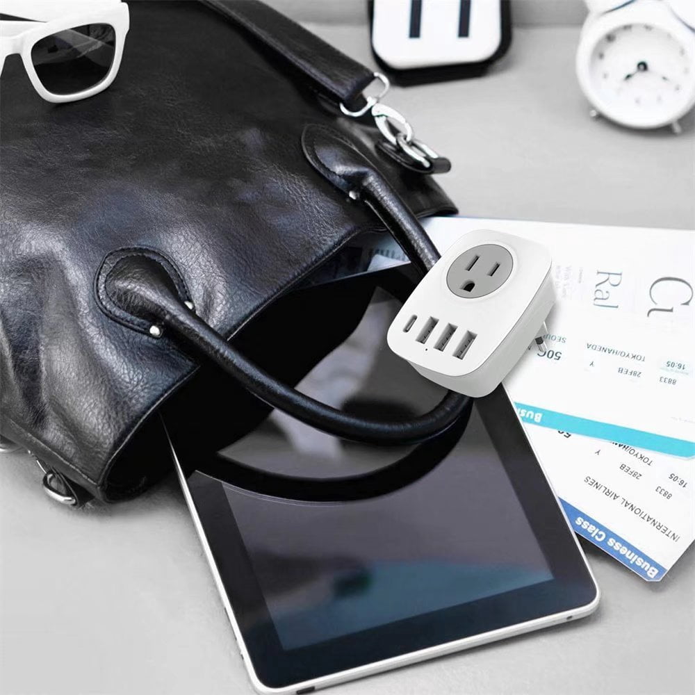 European Travel Plug Adapters, 2 Pack with 2 Outlets, 3 USB and 1 USB-C Port - Image 2