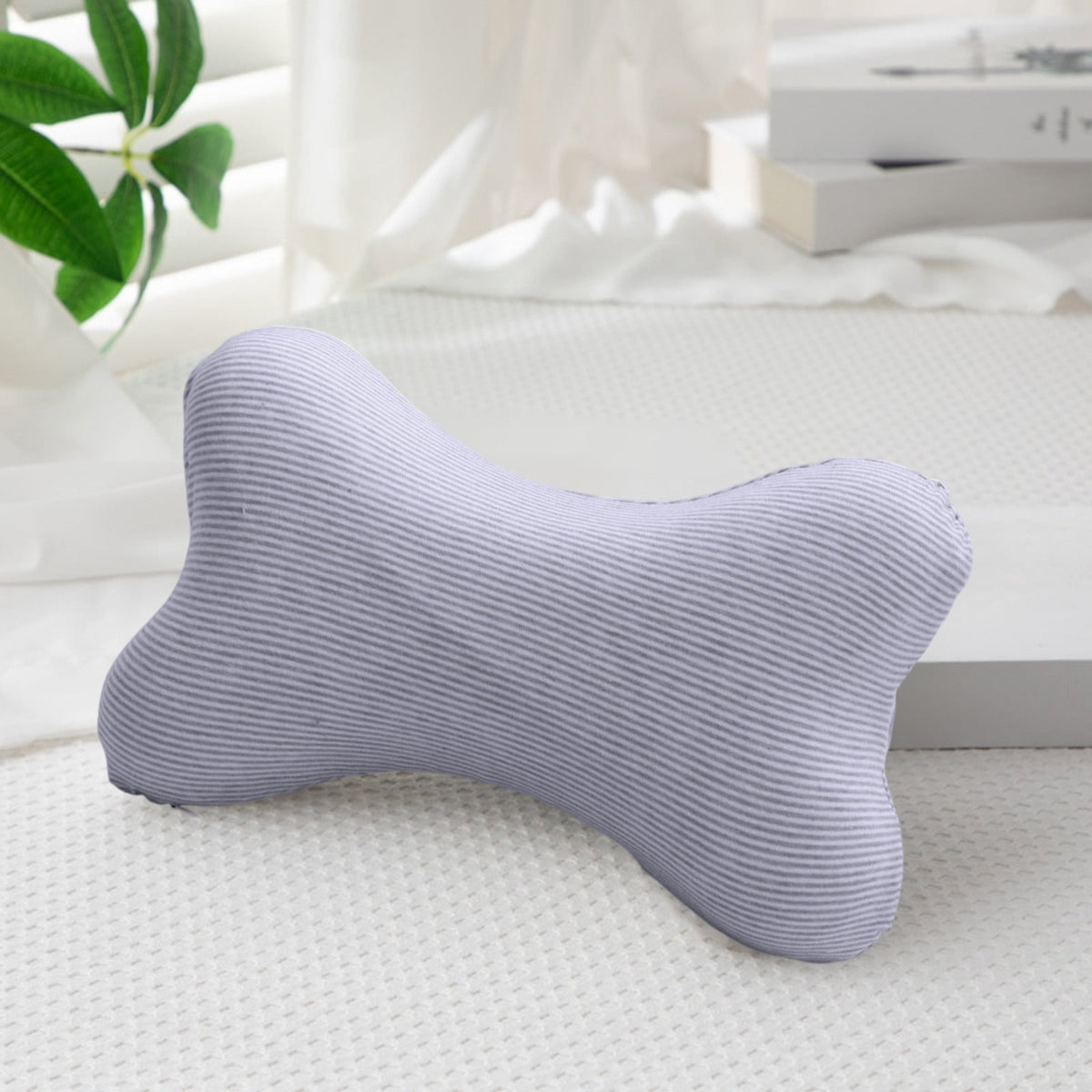 Bone-Shaped Memory Foam Travel Neck Pillow with Washable Removable Cover - Image 2