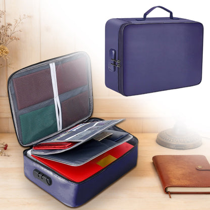 Fireproof Document Bag with Combination Lock, 3 Layer Water-Resistant File Case - Image 2