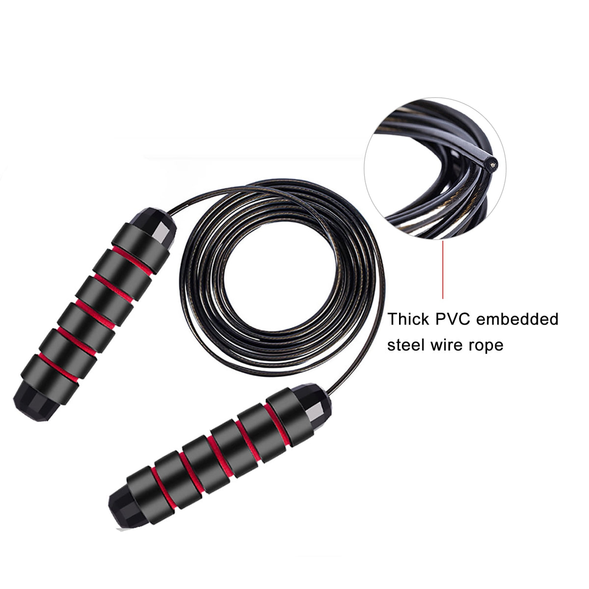 Adjustable Speed Skipping Ropes, 2 Pack with Foam Grips and Ball-Bearing Swivels - Image 4