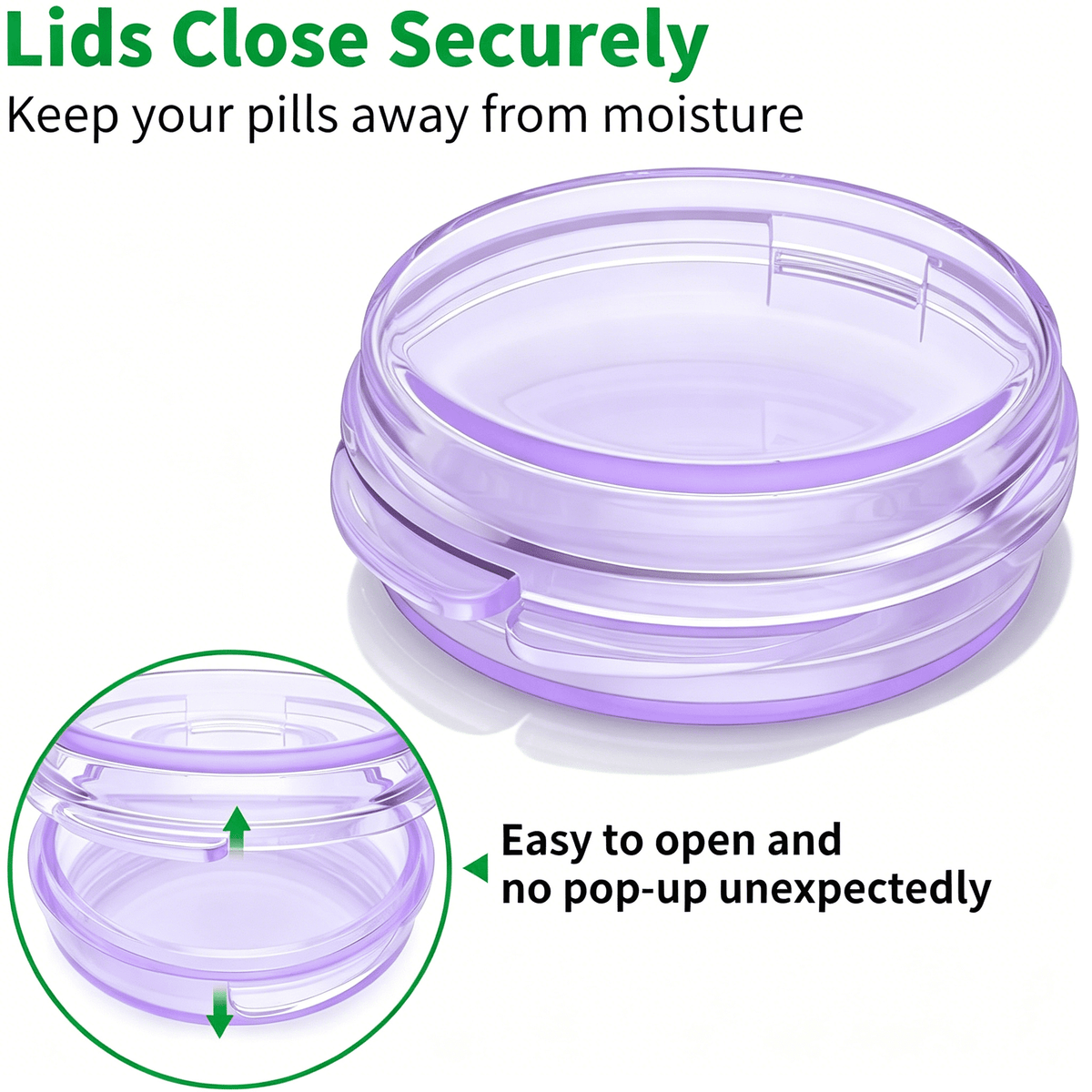 Mini Pill Cases, 4 Pack of Pocket Capsule Containers with Snap Lids - Image 3