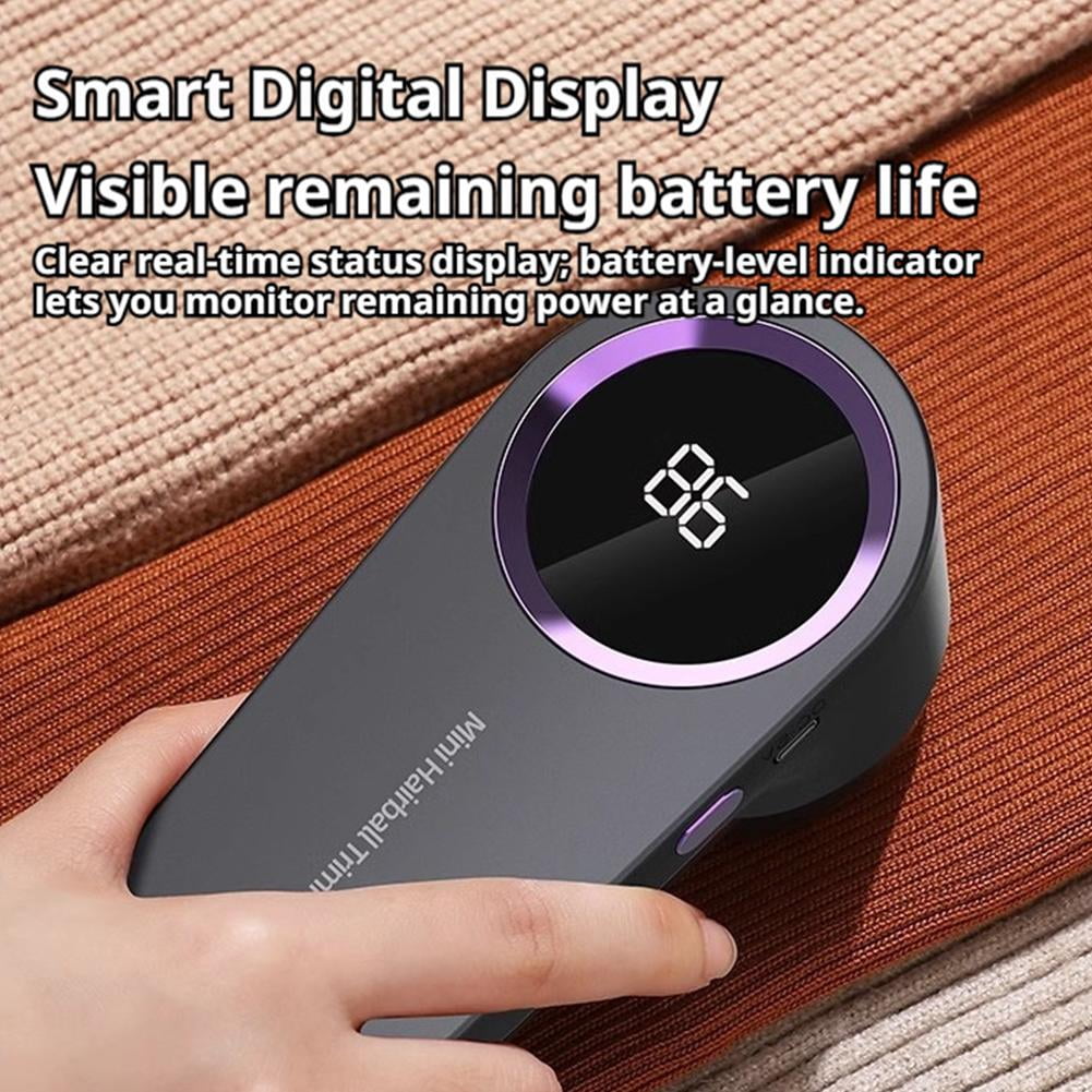 Rechargeable Fabric Shaver with LED Display, 2-in-1 Lint Remover in Grey - Image 5