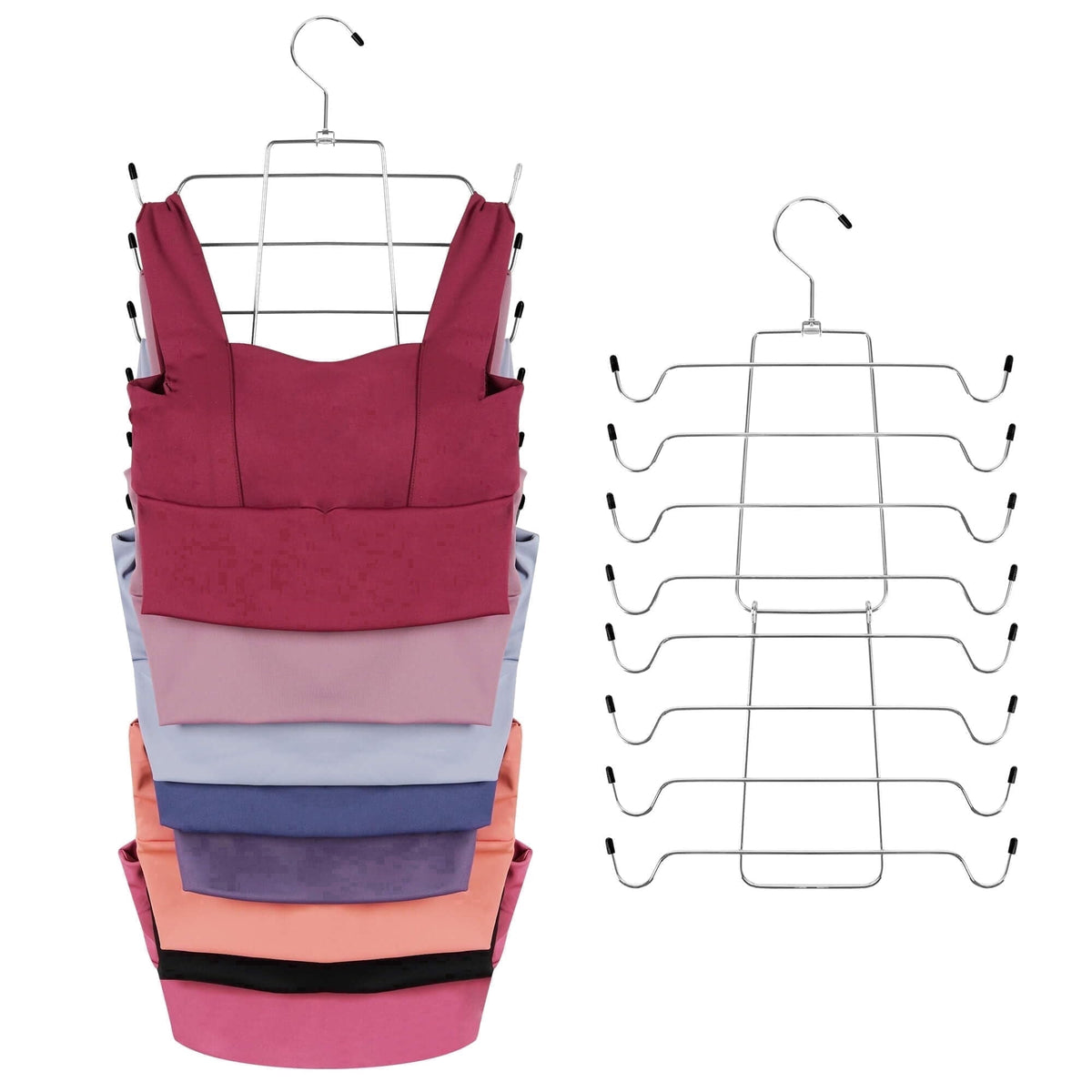 8 Layer Metal Tank Top and Bra Hanger, Vertical Space-Saving Closet Organiser