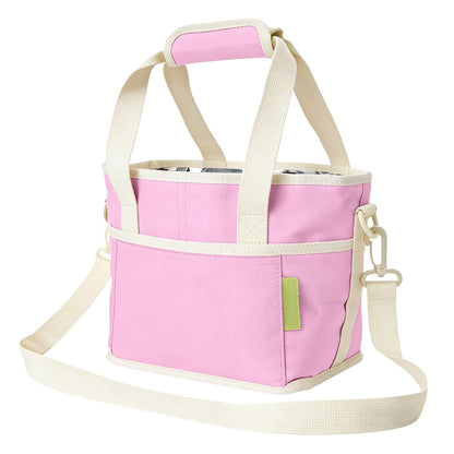 Insulated Drink Carrier for Four Cups, Collapsible Caddy with Shoulder Strap