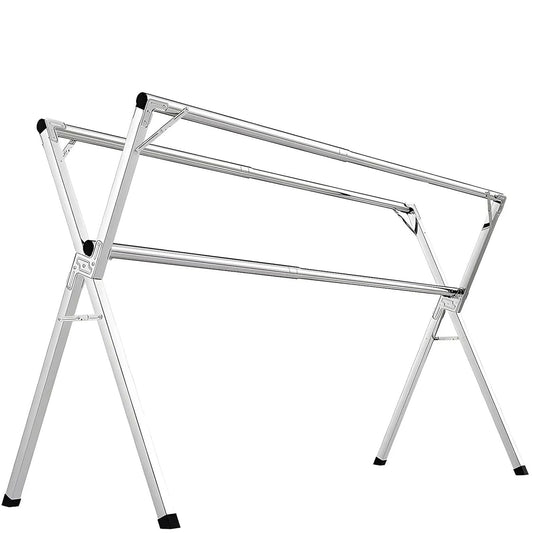 79 inch Foldable Clothes Drying Rack, Stainless Steel with 20 Windproof Hooks