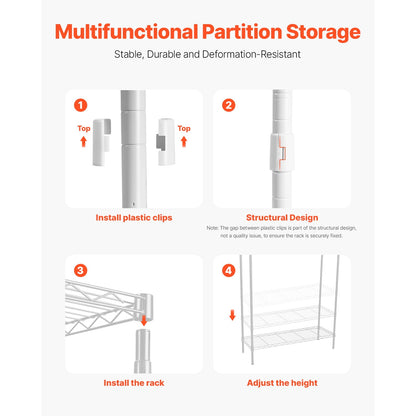 Over-Washer Storage Shelf, 6 Level Laundry Rack with Hanging Rod and Hooks - Image 2