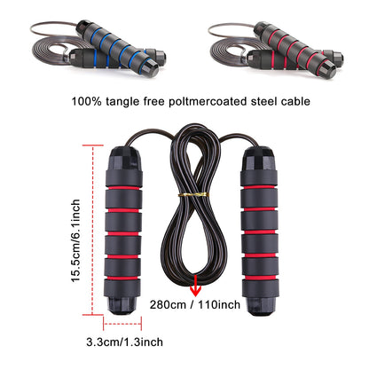 Adjustable Speed Skipping Ropes, 2 Pack with Foam Grips and Ball-Bearing Swivels - Image 3