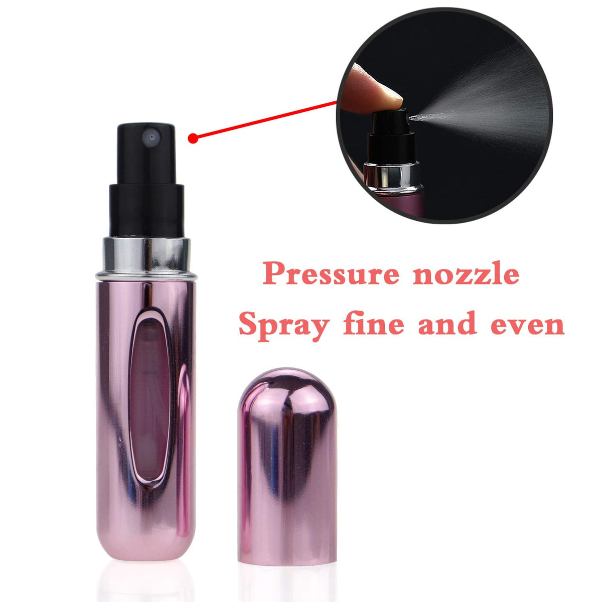Refillable 5ml Travel Spray Bottles, 4 Pack with Glass Vials and Metal Shells - Image 3