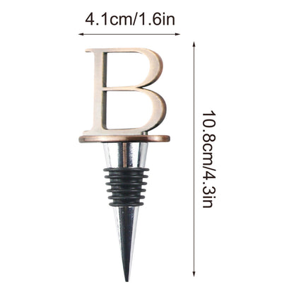 Alphabet Bottle Stopper in Alloy Metal, Reusable Letter Topper 4 inches Tall - Image 2