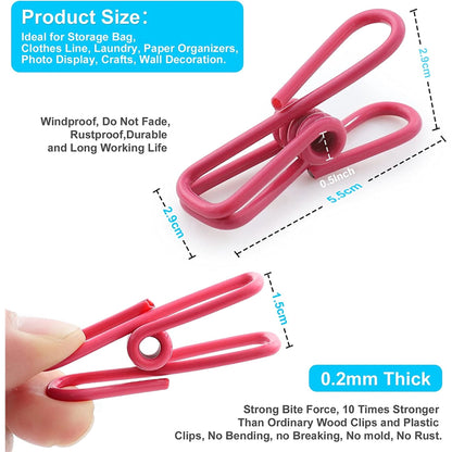 Multipurpose Clips, 30 Pack of 2 inch Coated Pegs for Laundry and Bags - Image 3