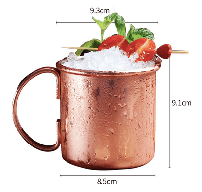 Pure Copper Drinking Mug, Rolled Rim Straight-Sided Cup - Image 3