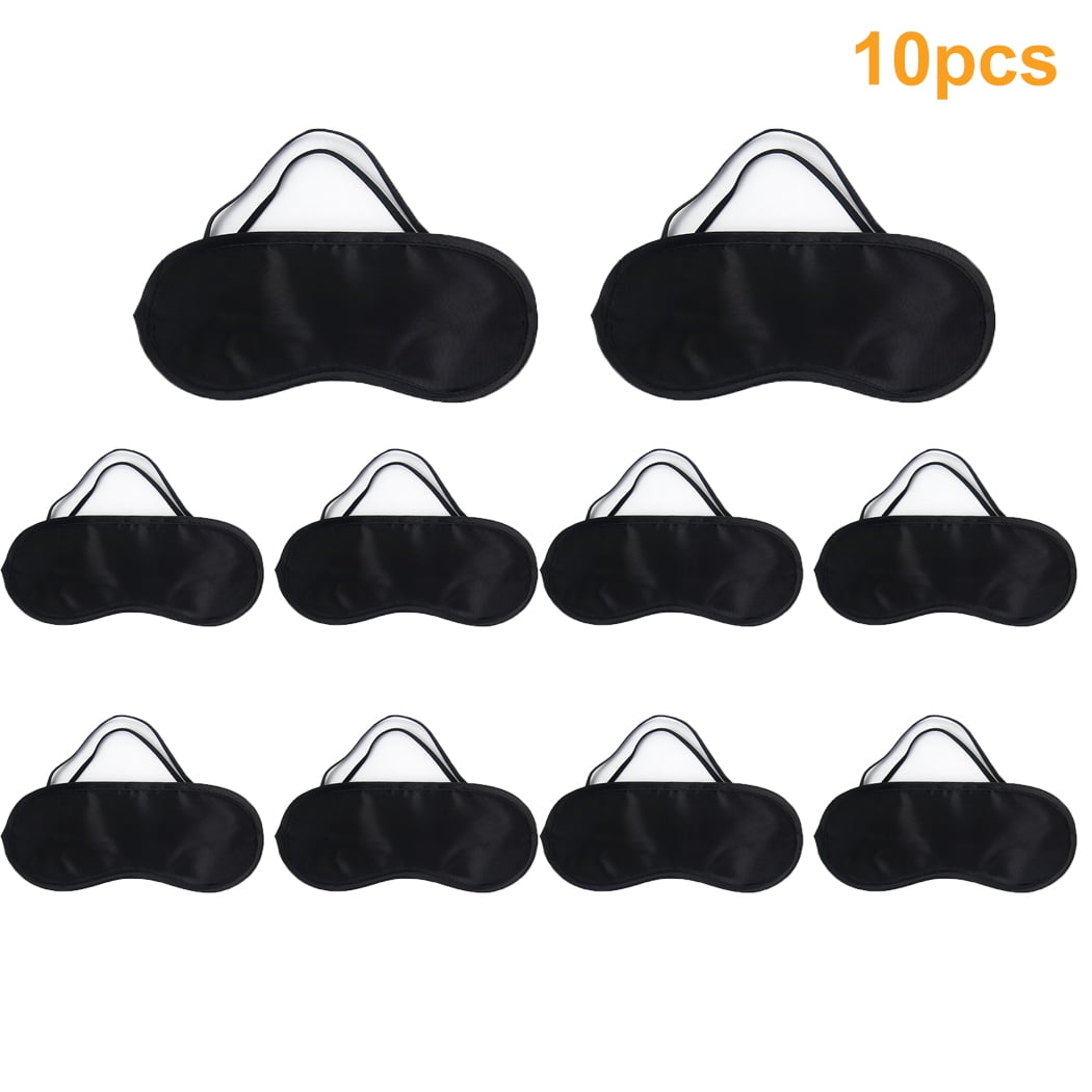 Sleep Eye Masks, 10 Pack with Elastic Band in Black - Image 2