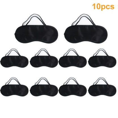 Sleep Eye Masks, 10 Pack with Elastic Band in Black - Image 2