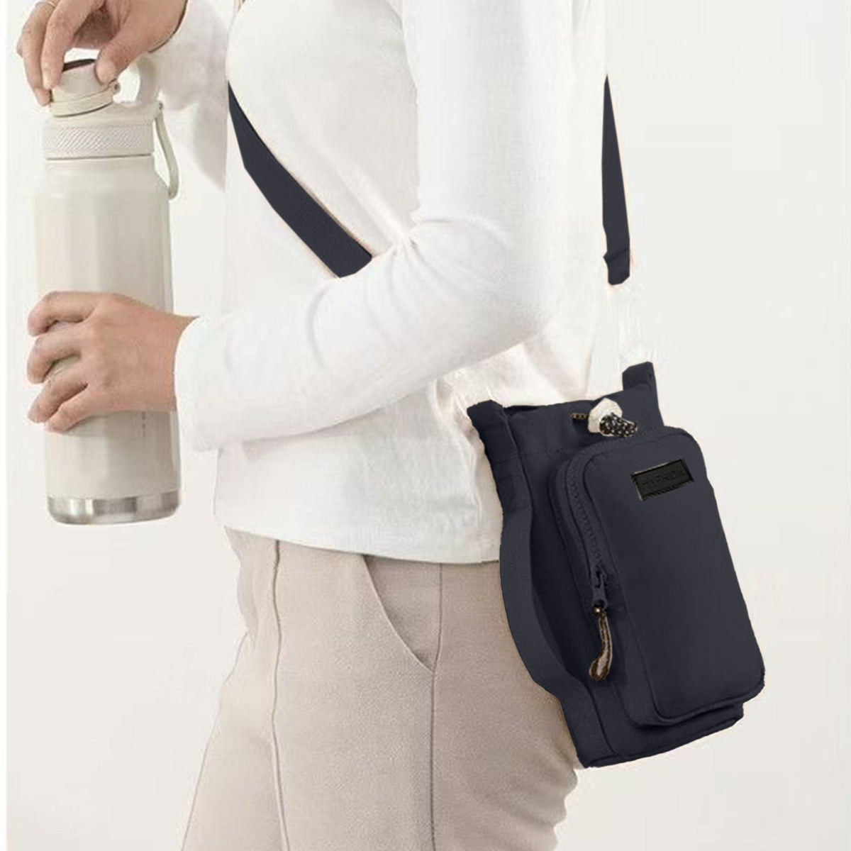 Insulated Water Bottle Sling with Phone Pocket and Adjustable Shoulder Strap - Image 5