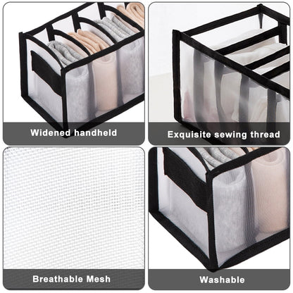 Sock and Underwear Drawer Organisers, Set of 3 Mesh Dividers with 7 Cells Each - Image 3
