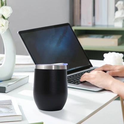 12 oz Insulated Stainless Steel Tumbler with Lid, Double-Wall Vacuum Cup - Image 6
