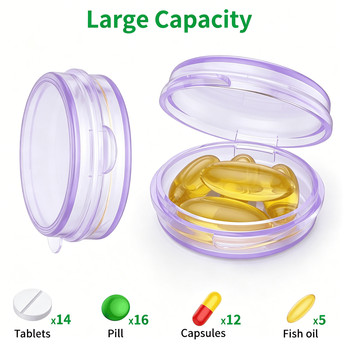 Mini Pill Cases, 4 Pack of Pocket Capsule Containers with Snap Lids - Image 2