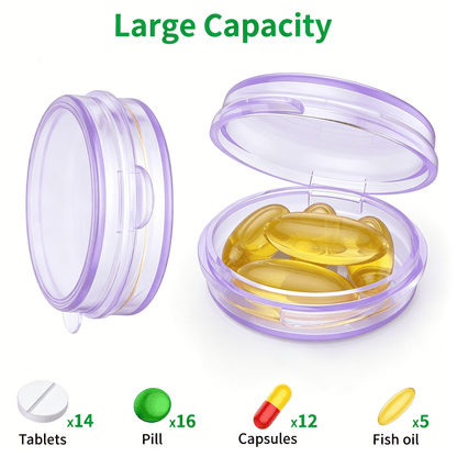 Mini Pill Cases, 4 Pack of Pocket Capsule Containers with Snap Lids - Image 2