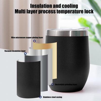 12 oz Insulated Stainless Steel Tumbler with Lid, Double-Wall Vacuum Cup - Image 4