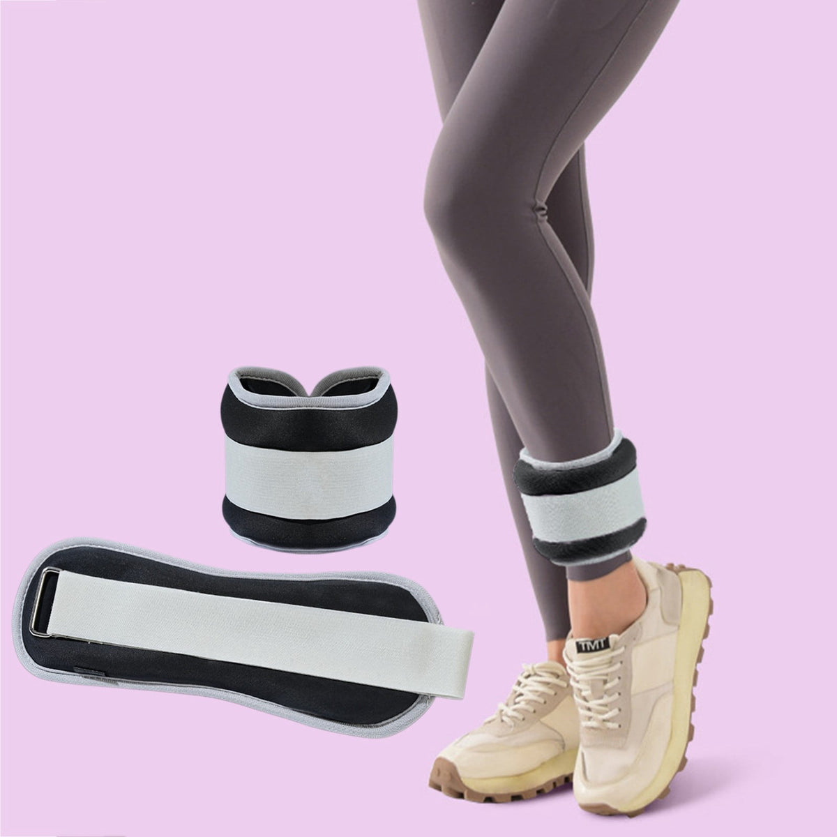 Adjustable Ankle and Wrist Weights, 2 Piece Set with Steel Grit Fill - Image 2