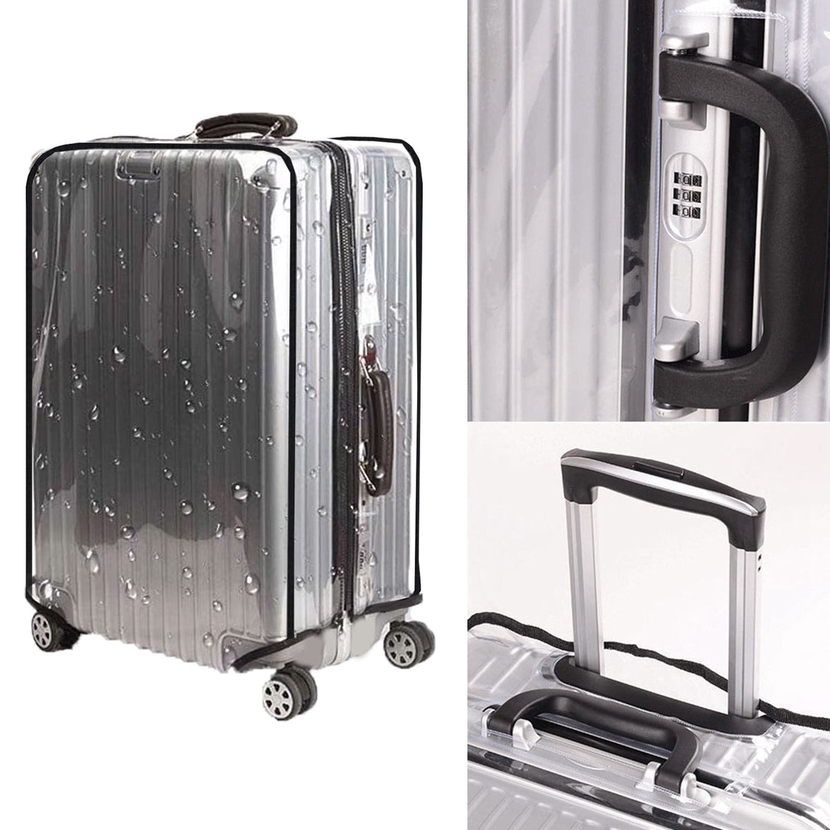 Clear Suitcase Cover for 20 to 30 inch Cases, Heavy Duty Protective Sleeve - Image 2