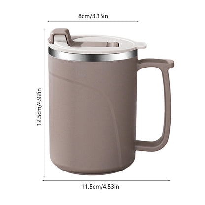 Insulated Travel Mug with Handle and Lid, Double-Wall Stainless Steel Tumbler - Image 2