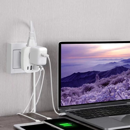 European Travel Plug Adapters, 2 Pack with 2 Outlets, 3 USB and 1 USB-C Port - Image 3