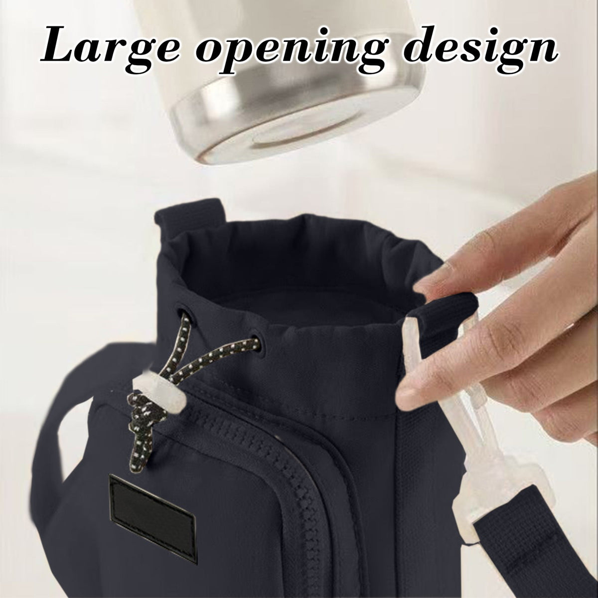 Insulated Water Bottle Sling with Phone Pocket and Adjustable Shoulder Strap - Image 4